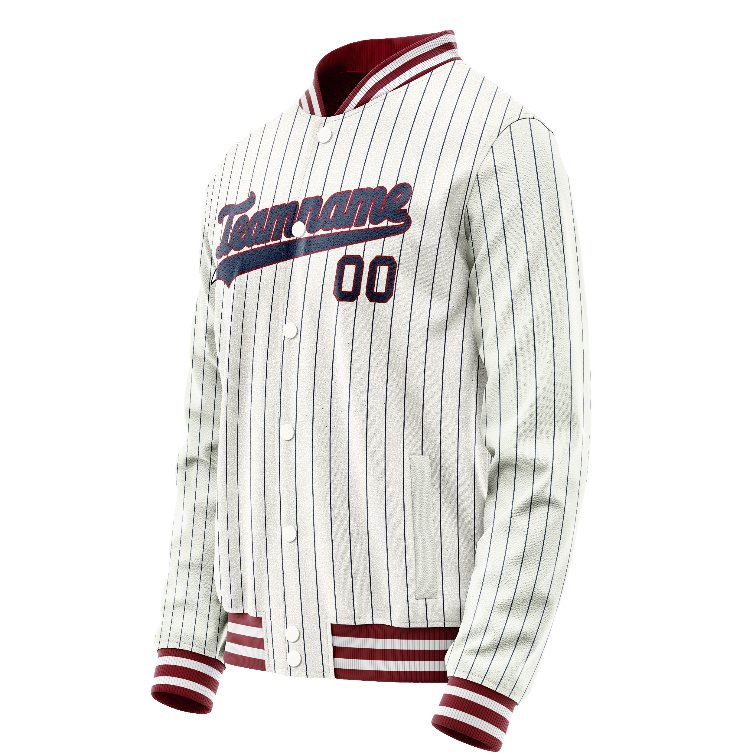 Personalized White & Blue Blue Pinstripe Varsity Letterman Jacket